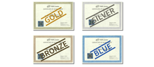 TOEFL Junior® Writing Test certificate